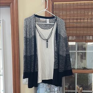 Women's Black and White Sweater by Alfred Dunner